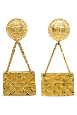 CHANEL 1990-2000s bag charm clip-on earrings