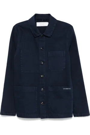 SOCIÉTÉ ANONYME Logo-embroidered shirt jacket