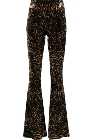 Nanushka Abstract-print flared trousers
