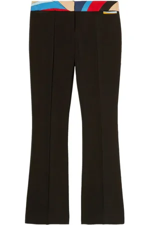 Puccini Abstract-print trim cropped trousers
