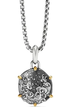 David Yurman 18kt yellow gold and sterling Aquarius amulet (33mm)