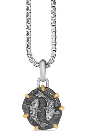 David Yurman 18kt yellow gold and sterling Pisces amulet (33mm)