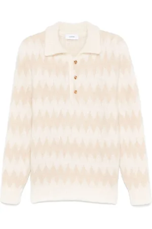 LARDINI Zigzag polo sweater