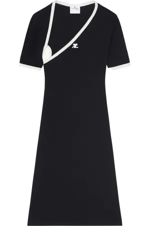 Courrèges Asymmetric-neck mini dress
