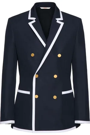 VALENTINO GARAVANI Contrast-trim cotton blazer