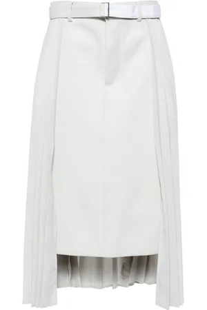 SACAI Suiting x wool melton skirt