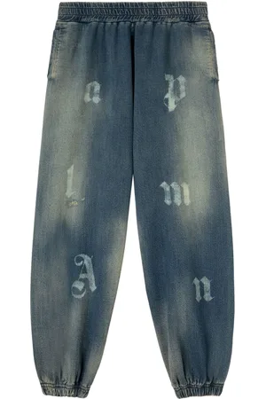 Palm Angels Logo-print washed jeans