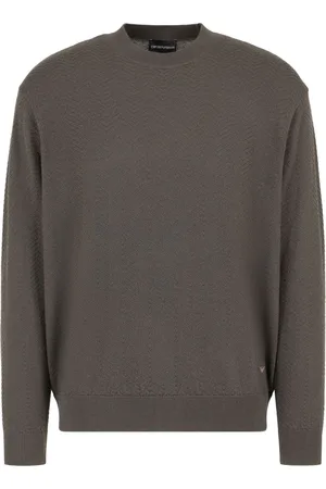 Emporio Armani Textured-weave mock-neck virgin wool jumper