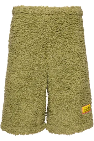 Maison Margiela Logo-patch faux-fur shorts