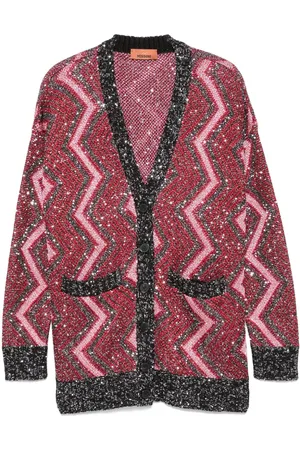 Missoni Sequin-embellished zigzag-design cardigan