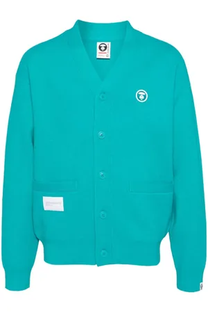 A Bathing Ape Logo patched cardigan