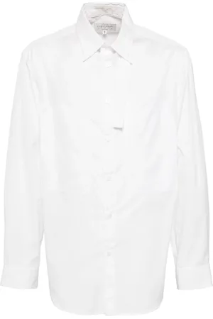 YOHJI YAMAMOTO Chain-stitch string-collar shirt