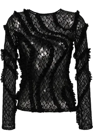pushBUTTON Ruffled-detail top
