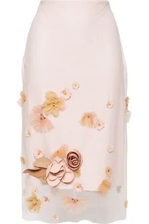 Viktor & Rolf Floral-appliqué skirt