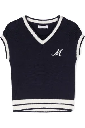 MONNALISA Embroidered-logo knitted vest