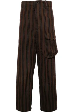 UMA WANG Vertical-stripe drop-crotch trousers