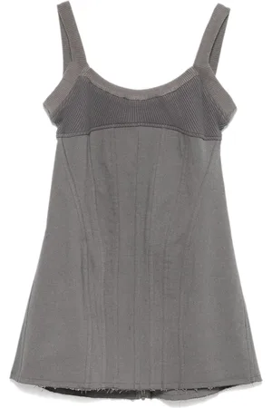 Elena Velez Waffle-knit corset mini dress