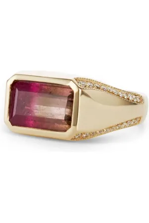 JACQUIE AICHE 14k yellow tourmaline and diamond ring
