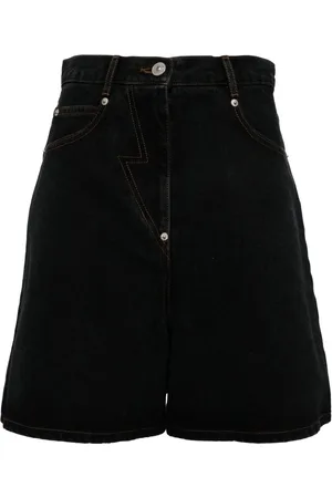 pushBUTTON Logo patch denim shorts
