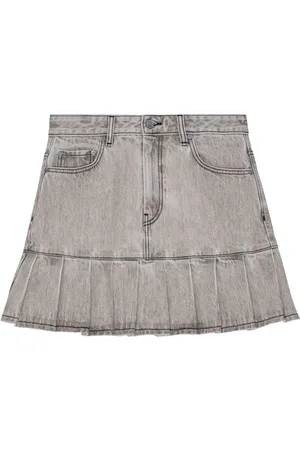 Ganni Future denim pleated mini skirt