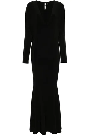 Norma Kamali Fishtail V-neck gown