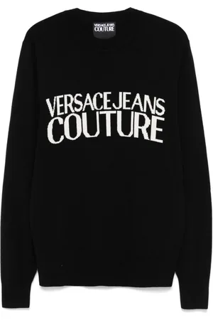VERSACE Logo-intarsia sweater