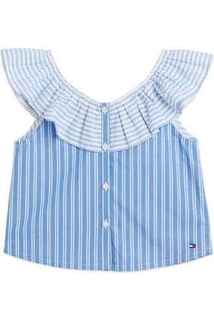 Tommy Hilfiger Striped frilled cropped top