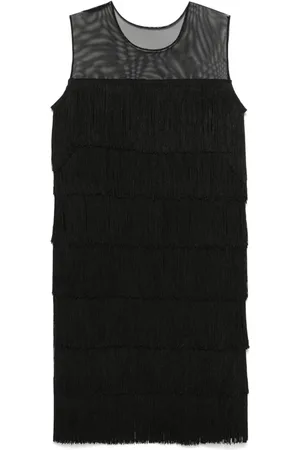 Norma Kamali Fringe sleeveless midi dress