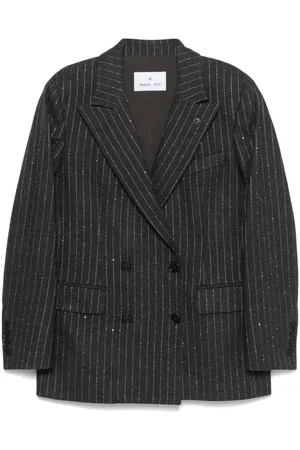 Manuel Ritz Sequin-embellished pinstriped blazer