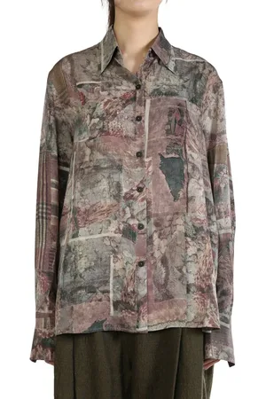 ZIGGY CHEN Graphic-print silk shirt