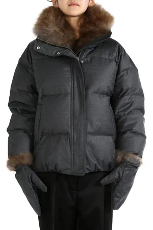 YVES SALOMON Faux-fur trimmed puffer jacket