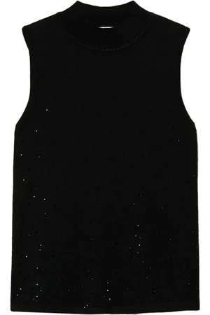 Twin-Set Crystal-embellished knitted top