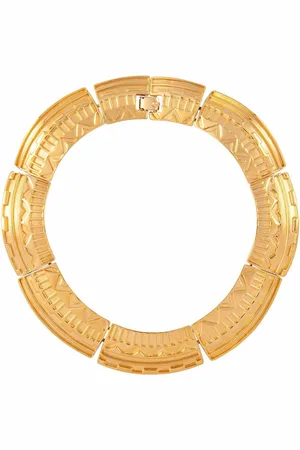 Monet 1970s geometric-pattern textured choker necklace