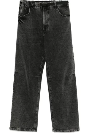 White Sand Belted straight-leg jeans