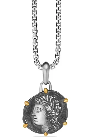 David Yurman 18kt yellow gold and sterling Virgo amulet (33mm)