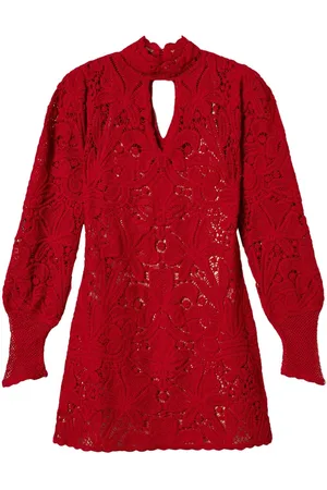Twin-Set Floral crochet mini dress