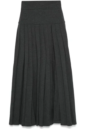 Norma Kamali Side-slit pleated maxi skirt