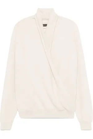 Frenckenberger Crossover-neck sweater