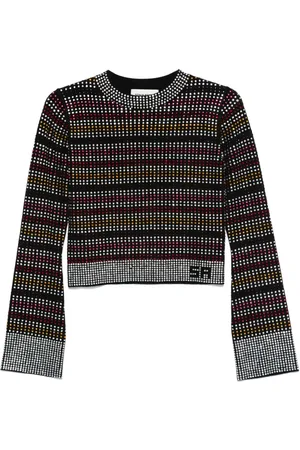 Sonia by Sonia Rykiel Rhinestone-embellished striped sweater