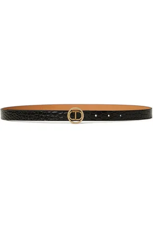 Twin-Set Embossed crocodile leather belt