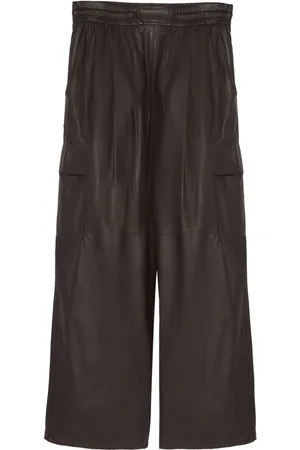YVES SALOMON Leather wide-leg trousers