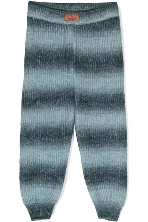 Missoni Ombré-effect striped knitted trousers