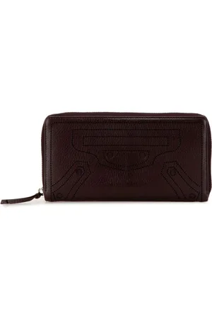 Balenciaga 2010-2023 Motocross Blackout Leather Zip Around Wallet long wallets