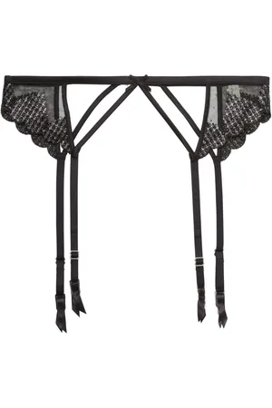 FLEUR DU MAL Heart embroidered garter belt