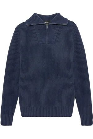 YVES SALOMON Zip-up ribbed knit sweater