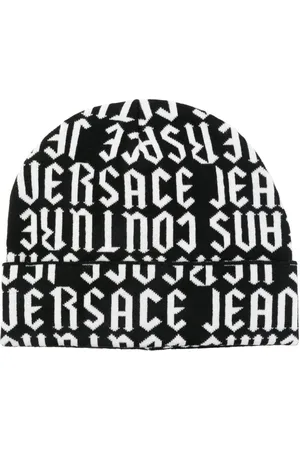 VERSACE Logo-jacquard beanie hat