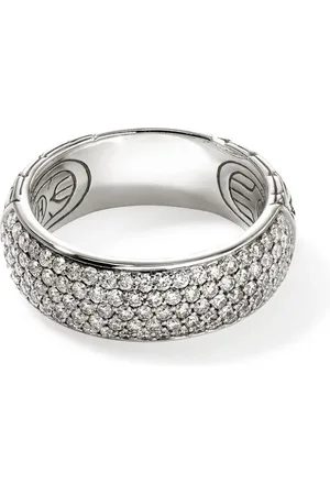 John Hardy 14kt white gold JH Essential diamond band ring