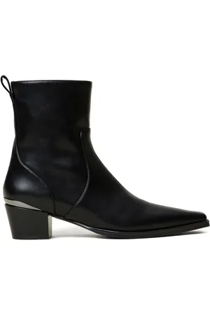 Twin-Set 50mm laminated-panel ankle boots