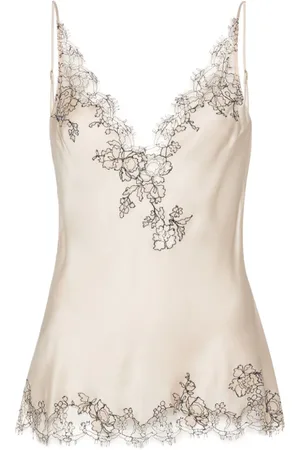 CARINE GILSON Lace-trim silk camisole