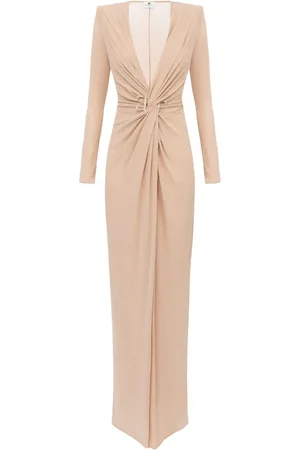 Elisabetta Franchi Logo-plaque knotted gown